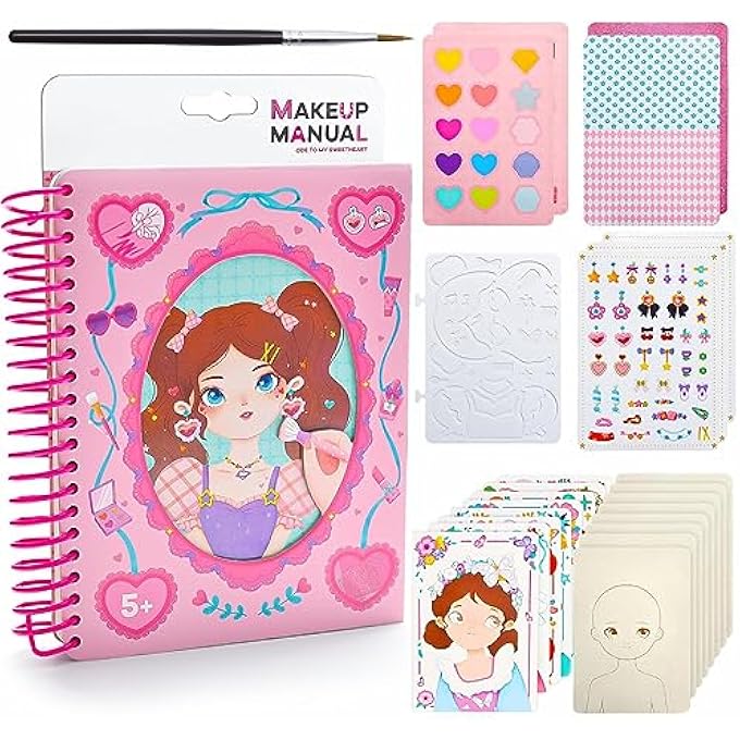 POKE ART DIY TOYS FOR GIRLS, WARMYARD CHILDHOOD INFINITE DREAM HAND-PAINTED POKE ART 3D CARTOON CHANGE DRESS EDUCATIONAL TOYS POCKET WATERCOLOR PAINTING BOOK POKE FUN PAINTING FOR KIDS - Image 1